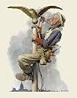 Painting the Flagpole Stretched Canvas Poster Print by Norman Rockwell, 18x22