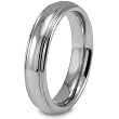 Grooved Polished Unisex Tungsten Carbide Ring (5.0mm) - Sizes 5 - 13