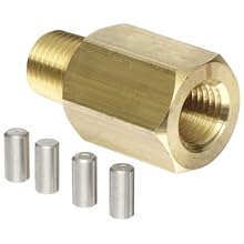 NOSHOK 1325 Brass Piston Type Pressure Snubber, 1/4" NPT Male, 6000 psi Pressure Range