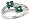 2 Row Pave Diamond (.16ct) and Emerald (.42ct) Ring