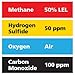 Gasco Multi-Gas 466: 50% LEL Methane, 100 ppm Carbon Monoxide, 50 ppm Hydrogen Sulfide, Balance Air