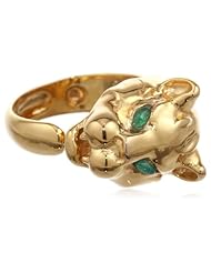 Eddera Jewelry Leopard Gold and Green Onyx Adjustable Ring