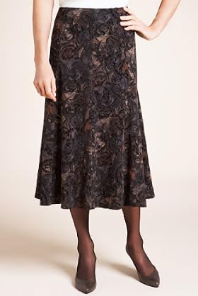 Classic Collection Flocked Floral Print Jersey Skirt