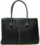 Tods Black Leather Large Tote Handbag