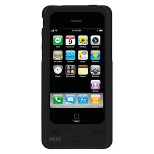 Konnet PowerKZ External Battery Case for iPhone 3G S, iPhone 3G, iPhone with stand for landscape viewing (Rubberized Black)