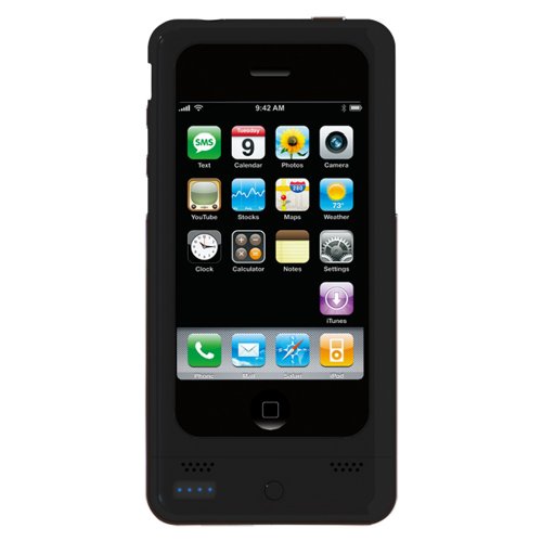 Konnet PowerKZ External Battery Case for iPhone 3G S, iPhone 3G, iPhone with stand for landscape viewing (Rubberized Black)