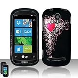 Rubberized Silver Black Pink Vine Heart Snap on Design Case Hard Case Skin  ....