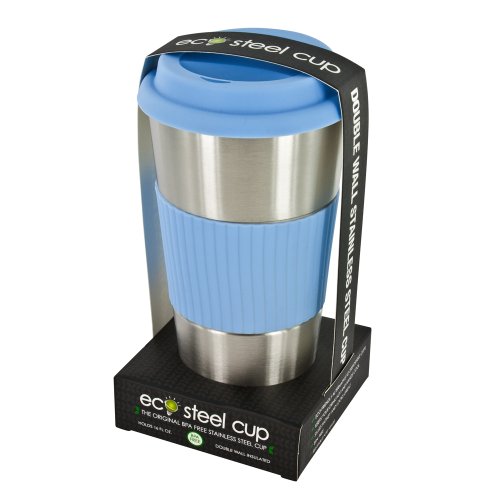 Smart Planet EC-7SSL 16-Ounce Eco Cup, Stainless Steel with Blue Raz Silicone