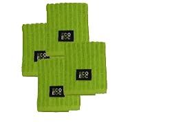 Ribbed Terry Cotton Dish Cloths (Lime Green, 4-Pack)