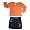 Lipstik - Girls Long Sleeve Denim Skirt Set, Orange, Blue (Size 6X)