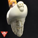 Meerschaum Pipe - Pirate Skull Logo Rare Hand Carved!