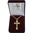 Gold-Plated Necklace with 18" Chain and 1.5" Glossy Pendant of Jesus on the Cross