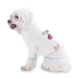 Yoga Princess Hooded (Hoody) T-Shirt with pocket for your Dog or Cat MEDIUM White