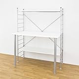 ラック付きシステムデスク95cm幅ロータイプ・3色 ホワイト(WH)