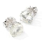 14K White Gold 10mm Four-Prong Moissanite Stud Earrings