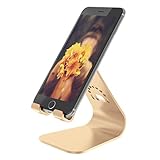 Spinido® アルミニウム製 iPhone5/5c/5s/6/Plus/Galaxy/Samsung Galaxy 対応 スマートフォンスタンド (iPhone, gold)