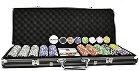 500 14g Eagles Poker Chip Set Clay Composite with Gun Metal Aluminium Case And Extras