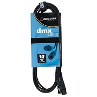 Accu Cable 10 foot 3 pin true dmx cable rated at 110 ohms end to end to ensure no signal drop