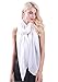MissShorthair Womens Long Scarf in Solid Color Large Sheer Shawl Wraps for Evening(White)