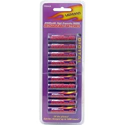 Lenmar PRO1025 2500mAh Rechargeable AA NiHM Battery 10 Pack