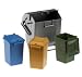 Trash Bin Set (3 small, 1 big) by Bruder Toys