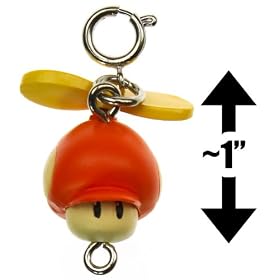 Propeller Mushroom ~1 Mini Figure - New Super Mario Bros Wii Zipper Pull Charm Series (Japanese... by Super Mario Brothers