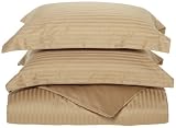 Wrinkle Resistant 300-Thread Count Reversible Cotton King Duvet Set, Gold