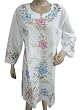 Indian Cotton Kurta Kurti Indian Apparel White Blouse, Large Size
