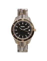 Fossil Womens ES3090 Plastic Case And Band Analog Brown Dial Watch