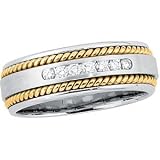 14K Two Tone Gold Diamond Duo Ring