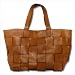 Woven Leather Handbag in Brown