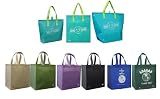 3 Insulated Aqua Color Tote Bags + Reusable Grocery Tote Bag 6 Pack Combo