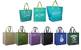 3 Insulated Aqua Color Tote Bags + Reusable Grocery Tote Bag 6 Pack Combo