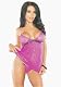 The Top FUSCHIA Magic Silk Heart Mesh Sheer Babydoll Set This Week Only