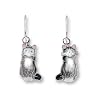 Blue & White Cat Sterling Silver and Enamel Earrings