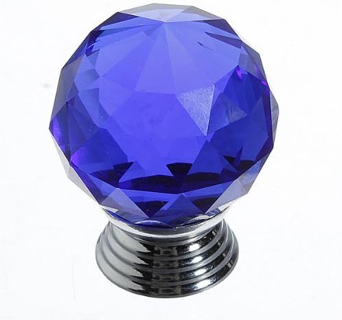 Onepalace 10pcs Dark Blue 30mm Diamond Crystal Glass Pull Handle Cabinet Drawer Door Knob