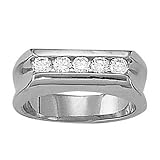 14K White Gold Man's Diamond Ring
