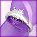 14K White Gold 1.00 CT Princess Cut Diamond Solitaire Ring