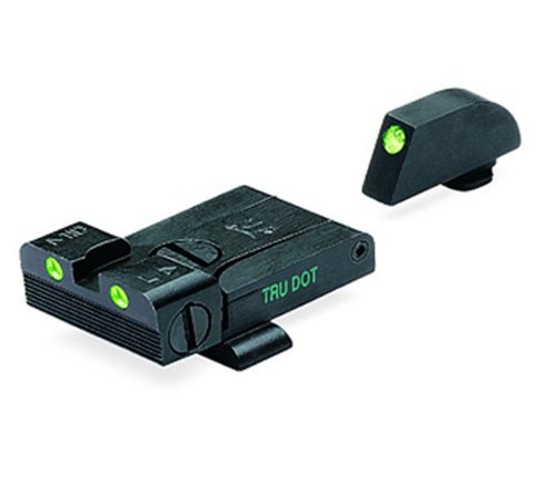 Meprolight Glock Tru-Dot Night Sight fits G17,19,20,21,22,23. Adjustable Set with Green Rear and Front Sight