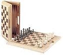 Deluxe Wooden Chess, Checkers & Backgammon Set (Oak)
