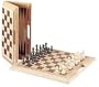 Deluxe Wooden Chess, Checkers & Backgammon Set (Oak)