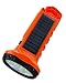 Solar Powered Emergency Flashlight. 0.7 watt Solar Panel. 3 pcs of 600 mA rechargable batteries. 6 LEDs light up 6-8 hours.