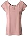 Doublju Womens Short Sleeve Scoop Neck Two Button Front T-shirt