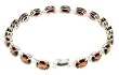 Oval Garnet Line Bracelet - JewelryWeb