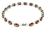Oval Garnet Line Bracelet - JewelryWeb