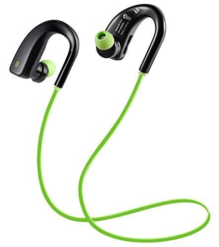Noise Cancelling Earbuds Bluetooth Headphones With Microphone, Wireless Stereo Sports Headphones for iPhone / Samsung / Android / Smartphones(Green)