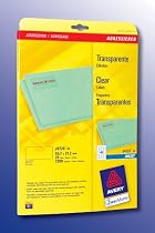 Avery Zweckform, J4720-25, 25 Blatt, Transparente Adress-Etiketten, 45, 7 x 21, 2 mm