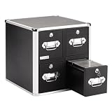 Vaultz 4-Drawer CD Cabinet, 15 1/2in.H x 14 1/2in.W x 15 1/2in.D, Black