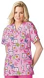 Cherokee HQ Assorted Veterinary Prints 100% Cotton V-Neck Scrub Top - Medical