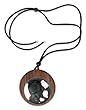 Cedar and obsidian long necklace, 'Mask of Mystique'